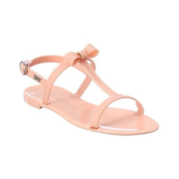 Stuart Weitzman Sandal Mellie Bow Jelly Slingback T-Strap Size 10 Nude - Picture 1 of 6